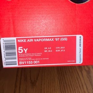 NIKE AIR VAPORMAX ‘97 BLACK/PERSIAN VIOLET-WHITE